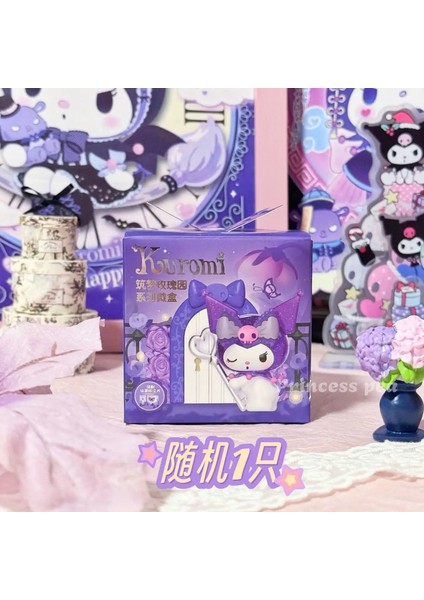 Sanrio Rüya Gül Bahçesi Kuromi Kutu El Yapımı Bebek Sevimli Masaüstü Küçük Süs Bebeği Kız Hediye Rolor: Random 1 Adet (Yurt Dışından)