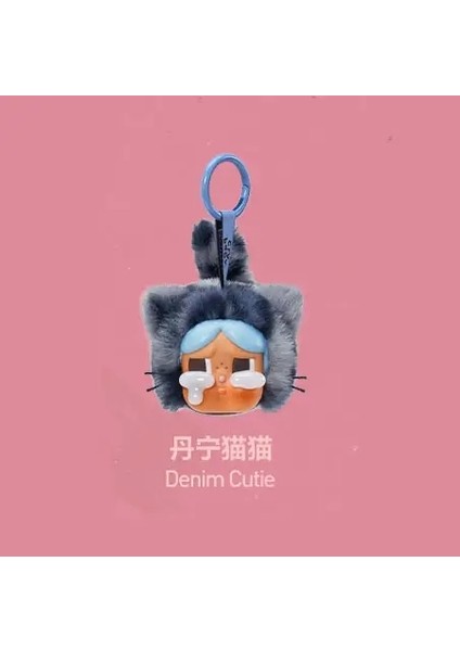 Popmart Crybaby Wild Ama Cutie Serisi Vinil Peluş Kolye Kutu Eylem Figür Tahmin Tahmin Torba Süslü Bebekler Model Hediye Renk: Denim Cutie (Yurt Dışından)