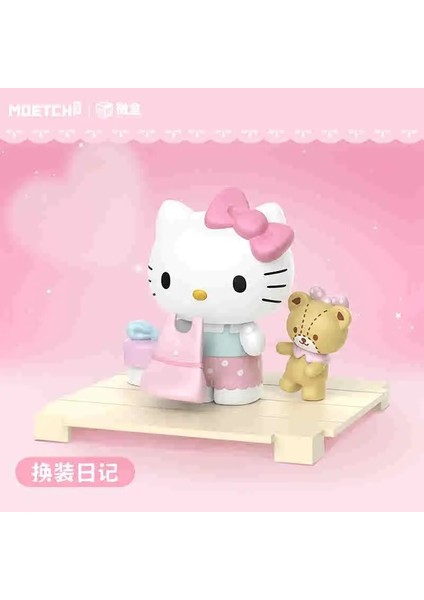 Otantik Sanrio Hello Kitty Kutu Tatlım Playmate Hello Kitty El Yapımı Modeli Bebek Dekorasyon Doğum Günü Hediye Sevimli Kız Renk: B Onay (Yurt Dışından)