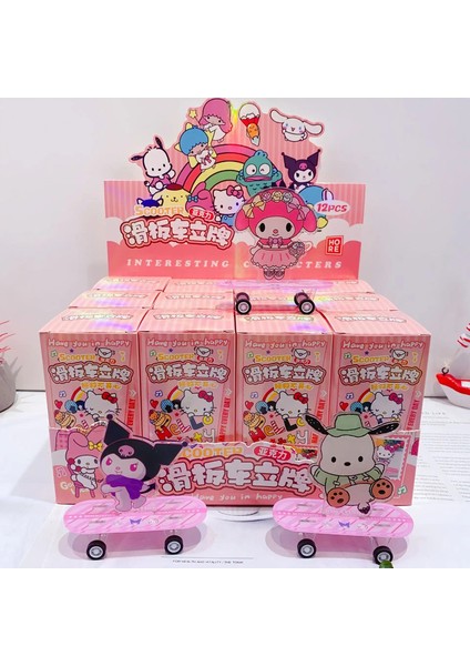 Yeni Sanrio Hello Kitty Melody Yaratıcı Scooter Plak Plak Sevimli Karikatür Şekil Akrik Plaque Sevimli Modaya Oy Oynayın Küçük Süs Toyscolor: 12 Pcs Bütün Kutu (Yurt Dışından)