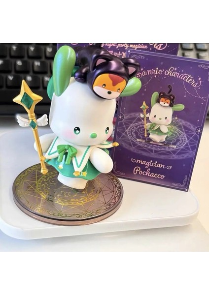 Sanrio Starry Night Party Sihirbaz Serisi Kawaii Kuromi Hello Kitty Kutu Modaya Gizli Oyuncak Bebek Masaüstü Süs Doğum Günü Hediye: B (Yurt Dışından)