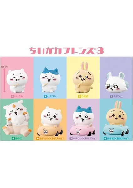 Japon Bandai Chiikawa Kiikawa Friends 3 Serisi Usagi Karikatür Sekiz Araba Masaüstü Hediyesi Çocuk Oyuncak Boxcolor: Random 1 (Yurt Dışından)