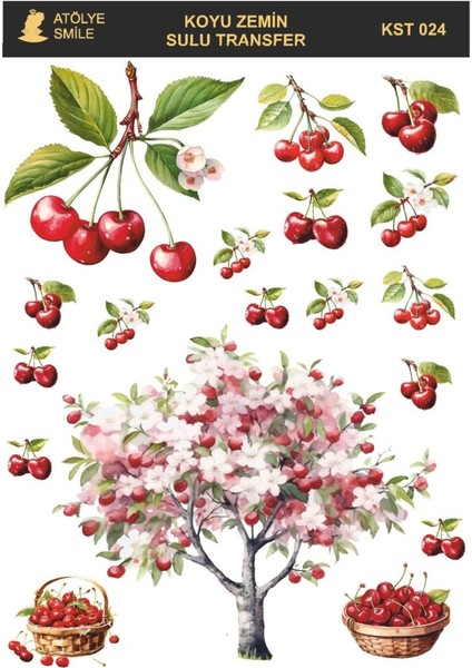 KST024 Koyu Zemin Sulu Transfer 25*35 cm