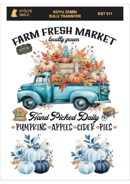 KST011 Koyu Zemin Sulu Transfer 25*35 cm