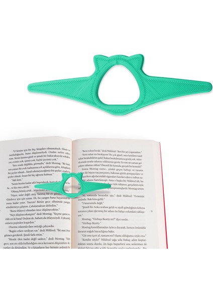 Kitap Okuma Yüzüğü Kedi Modelli - Mint