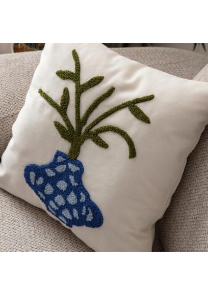 Comfort Punch Desenli Kırlent Kılıfı Kare Dekoratif Bohem Nakışlı Koltuk Yastık Kılıfı Panç 45X45 modelleri
