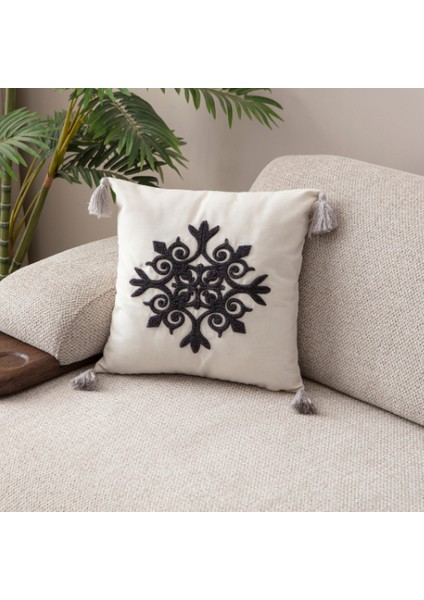 Comfort Punch Desenli Kırlent Kılıfı Kare Dekoratif Bohem Nakışlı Koltuk Yastık Kılıfı Panç 45X45 fiyatları