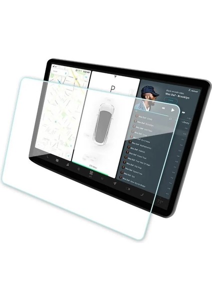 Tesla Model Y 2025 15,4 Uyumlu Inc Navigasyon ve Arka Yolcu Ekran Uyumlu Nano Koruyucu 2li Set