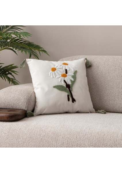 Comfort Punch Desenli Kırlent Kılıfı Kare Dekoratif Bohem Nakışlı Koltuk Yastık Kılıfı Panç 45X45 fiyatları