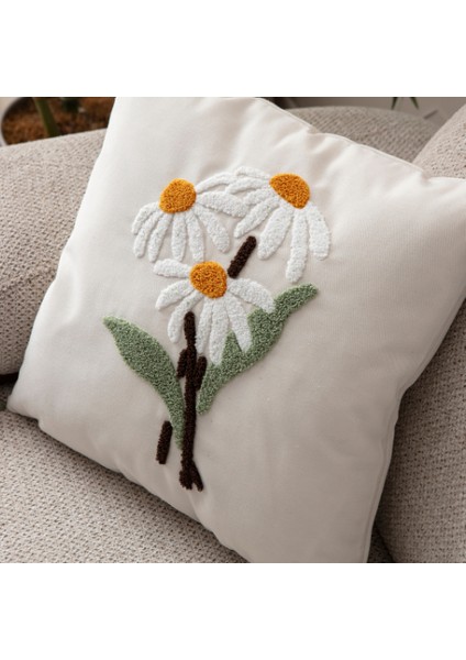 Comfort Punch Desenli Kırlent Kılıfı Kare Dekoratif Bohem Nakışlı Koltuk Yastık Kılıfı Panç 45X45 fırsatları