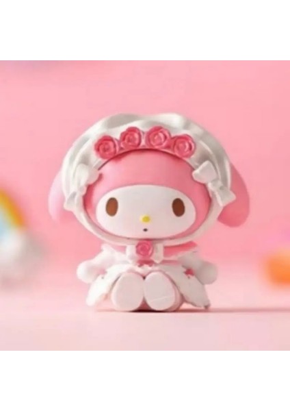 Yeni Miniso Mymelody Çay Partisi Kutu Kolye Pvc Sevimli Tatlı Ev Ofis Araba Masaüstü El Yapımı Bebek Dekorasyon Çocuk Hediye Renk: Çiçek Düğünü (Yurt Dışından)