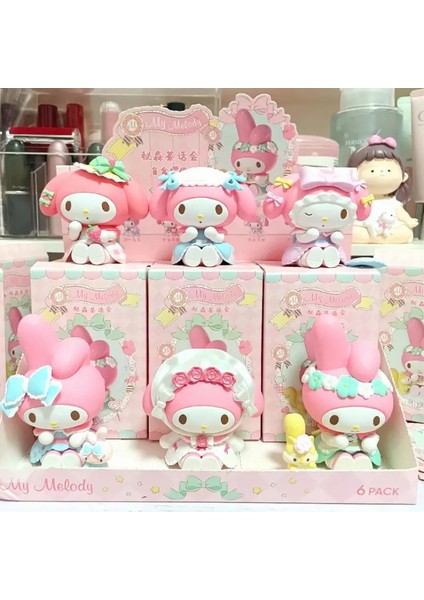 Sanrio Gizli Orman Çay Partisi Serisi My Melody Kutu Figürinleri Sevimli Çay Şeklinde Dolls Kızlar Masaüstü Dekorasyon Ürünleri: Random 1 Pcs Opp (Yurt Dışından)