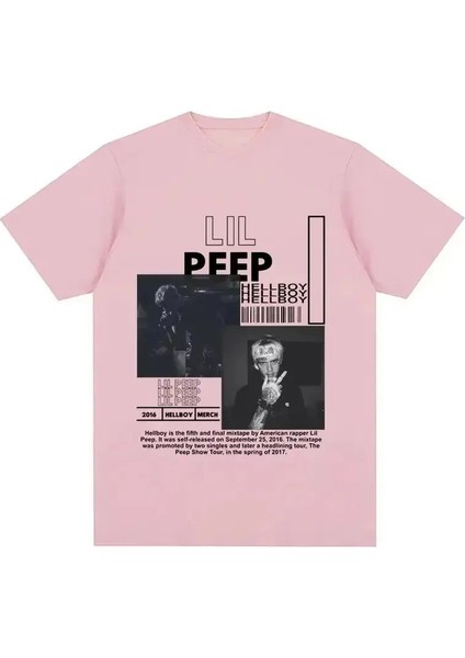 2025 Yeni Rapçi Lil Peep T-Shirt Cehennem Boy Crybaby Hip Hop Rap Grafik T-Shirt Yaz Erkekler Kadınlar Estetik Pamuk Tee Gömlek (Yurt Dışından)