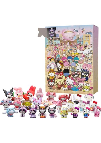 Sanrio Anime Hello Kitty Cadılar Bayramı Advent Takvim Kutusu Figür Noel Kawaii Melody Kuromi Figür Aksiyon Modeli Tatil Hediyesi: 01 (Yurt Dışından)
