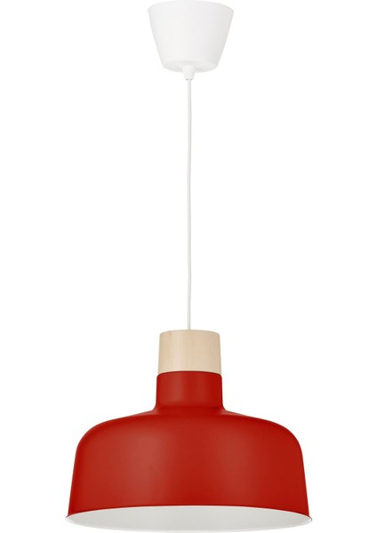 Bunkeflo Sarkıt Lamba Kırmızı Huş 36 cm Şık Modern Aydınlatma Yemek Masası Bar Dekoratif E27 Duy Atmosfer Işığı