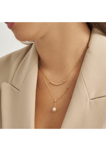 Sıralı Incili Kolye Zirkon Taşlı fiyatları