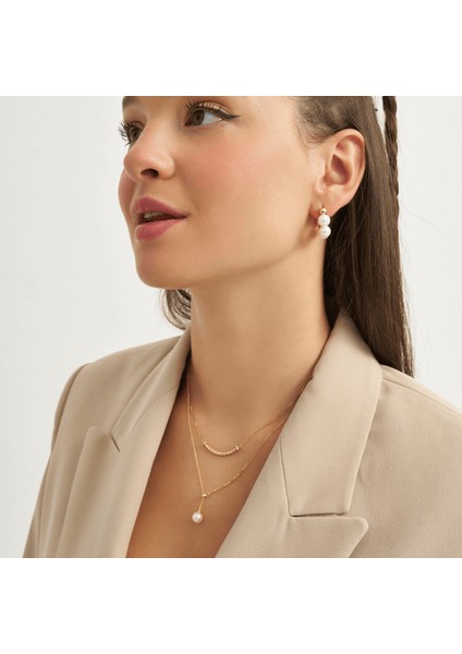 Sıralı Incili Kolye Zirkon Taşlı modelleri