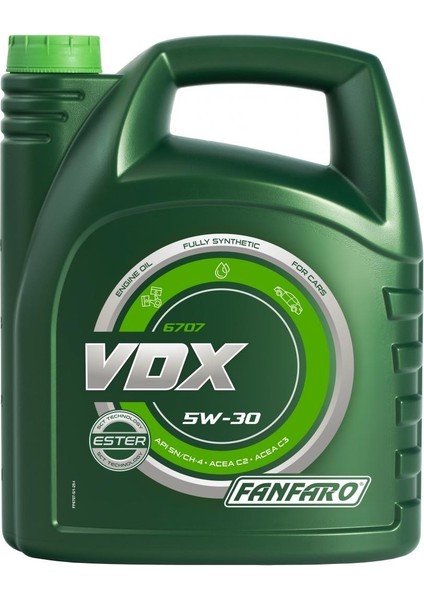 FF6707-5 Fanfaro Vdx Apı Sn/ch-4 Sae 5W-30 5 L