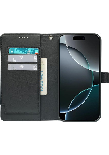 iPhone 16 Pro 9 Kart Yuvalı Pu Deri Telefon Kılıfı (Yurt Dışından) fiyatları