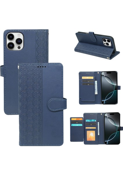 iPhone 16 Pro 9 Kart Yuvalı Pu Deri Telefon Kılıfı (Yurt Dışından)