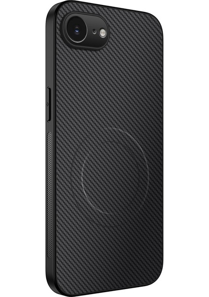 iPhone 16E Karbon Fiber Dokulu Pc Tpu Telefon Kılıfı Magsafe ile Uyumlu (Yurt Dışından)
