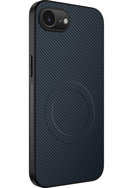 iPhone 16E Karbon Fiber Dokulu Pc Tpu Telefon Kılıfı Magsafe ile Uyumlu (Yurt Dışından)