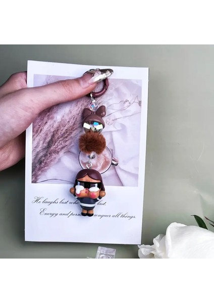 Yeni Crybaby Kawaii Anahtar Zincirli Karikatür Yaratıcı Üç Boyutlu Bebek Öğrencileri Okul Çantası Kolye Araba Ana Zinciri Kadınlar ve Erkekler Hediye Renkleri: F (Yurt Dışından)