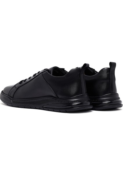 Erkek Siyah Bağcıklı Deri Casual Sneaker 25WFD681718 indirimleri