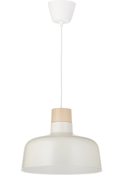 Bunkeflo Sarkıt Lamba Beyaz Huş 36 cm Modern Şık Aydınlatma Yemek Masası Dekoratif E27 Duy Ev Ofis Atmosfer Işığı