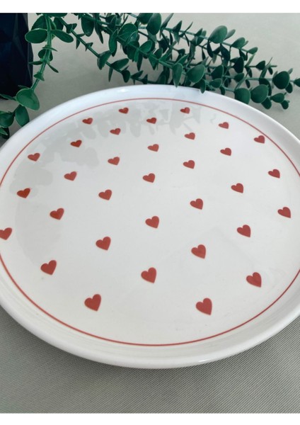 Love Kırmızı Kalp 25 cm Büyük Servis Tabağı fiyatları