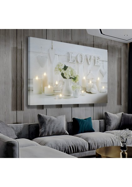 LED Işıklı Uzaktan Kumandalı Love Kanvas Tablo fiyatları