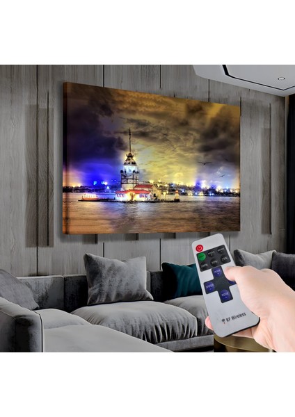LED Işıklı Uzaktan Kumandalı Kız Kulesi Kanvas Tablo fiyatları