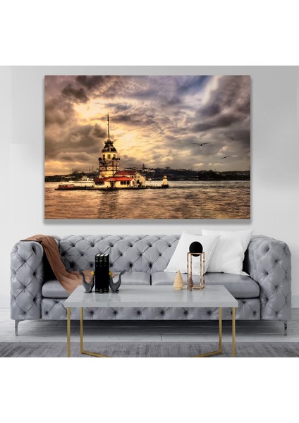 LED Işıklı Uzaktan Kumandalı Kız Kulesi Kanvas Tablo modelleri