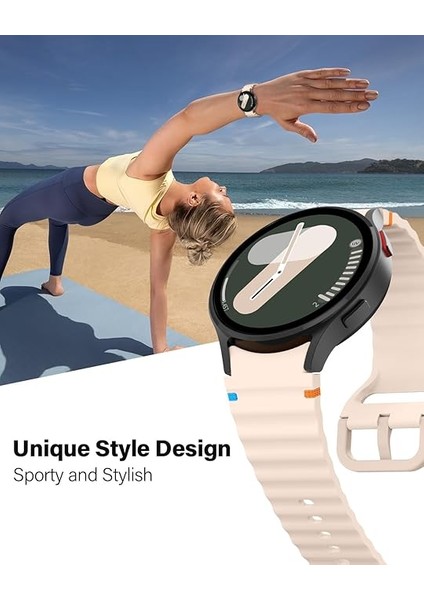 Apple Watch 10/11 42mm-38/40/41mm Kordon Dekoratif Örgü Çizgili Spor Silikon Kayış 2/3/4/5/6/se/7/8/9 indirimleri