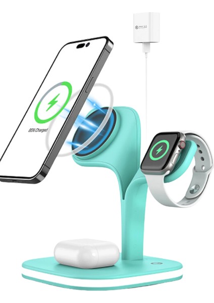 YM-UD22 Kablosuz Şarj Masaüstü Set - Yeşil Svlrs