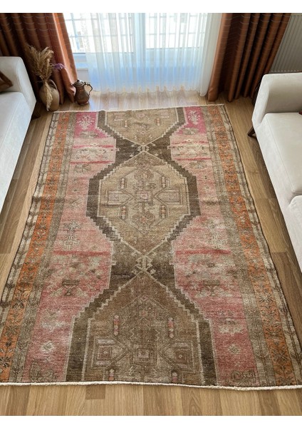 168X234 cm Pastel Renkli El Dokuma Boho Stili Türk Anadolu Kilimi