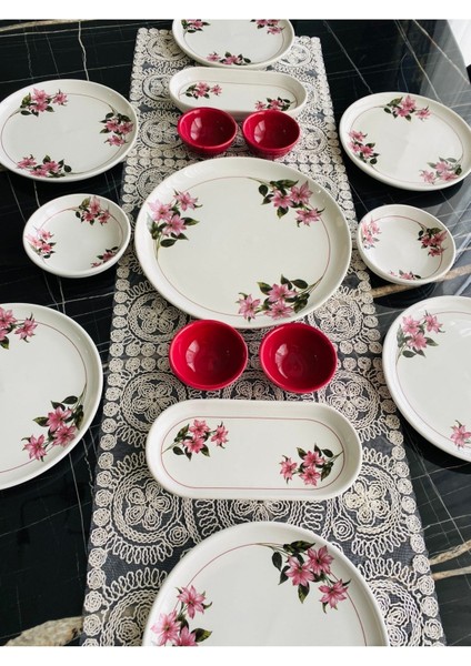Kar Çiçeği 6 Kişilik 15 Parça Kahvaltı Takımı modelleri