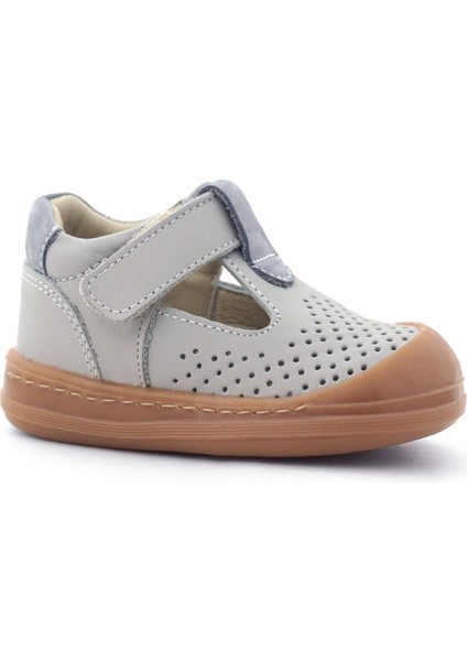 Shaun Hakiki Deri Açık Gri Cırtlı Anatomik Bebek Sandalet fiyatları