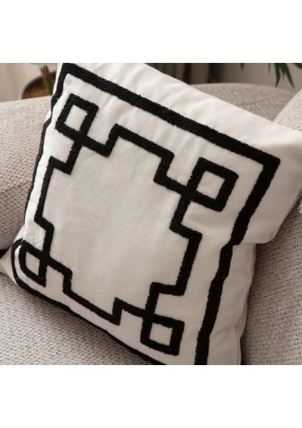 Comfort Punch Desenli Kırlent Kılıfı Kare Dekoratif Bohem Nakışlı Koltuk Yastık Kılıfı Panç 45X45 modelleri