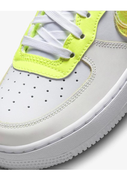 Air Force 1 Lv8 Snekaers White Volt Unisex Hakiki Deri Günlük Spor Ayakkabı Beyaz Volt