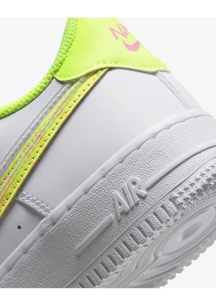 Air Force 1 Lv8 Snekaers White Volt Unisex Hakiki Deri Günlük Spor Ayakkabı Beyaz Volt