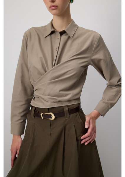 Belted Short Poplın Shırt modelleri