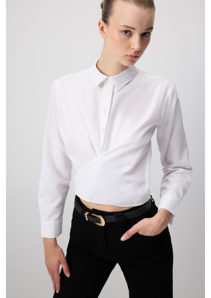 Belted Short Poplın Shırt fiyatları