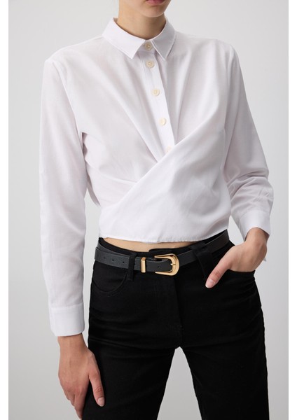 Belted Short Poplın Shırt indirimleri