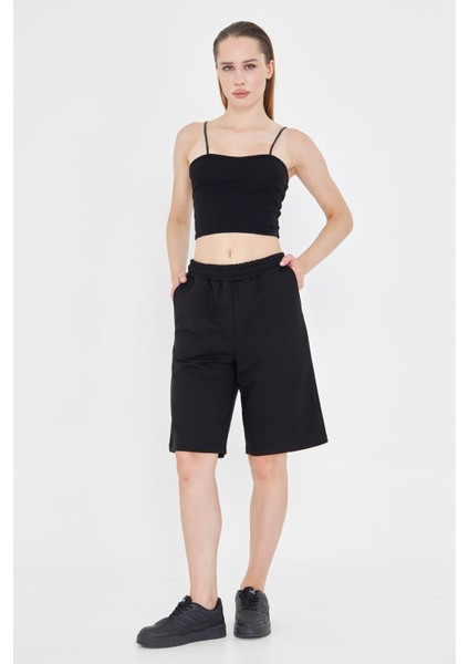 Kadın Pamuklu Kapri Siyah 7003-S