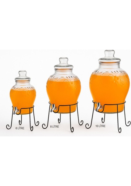 10 Litre Musluklu Cam Su Sebili Şerbetlik ve Damacana Metal Ayaklı fiyatları