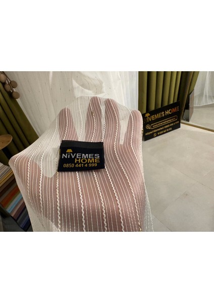 Nivemeshome Gold Detaylı Simli 1/3 Sık Pileli Tül Perde Apm fiyatları