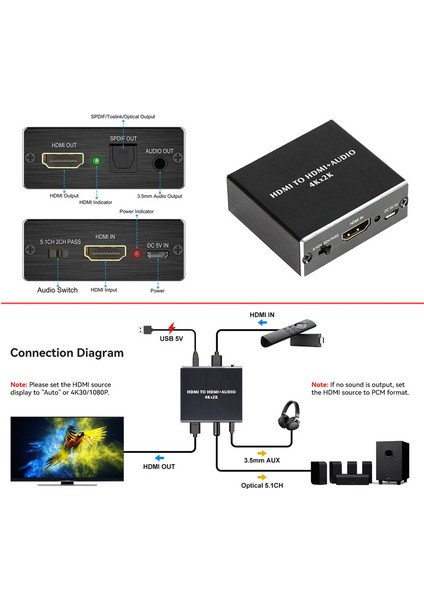 Hdmı To Hdmı Audio Optik 3D 4K HDMI Ses Ayırıcı Hdmı Optik Aux Ses Ayırıcı indirimleri