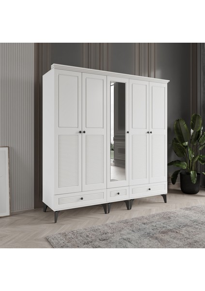 Nisa 5 Kapaklı Gardırop Dolap 200cm fiyatları