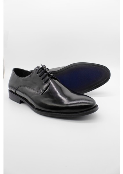 Siyah Hakiki Deri Bağcıklı Ceremony Rugan Ayakkabı 1033250178 modelleri